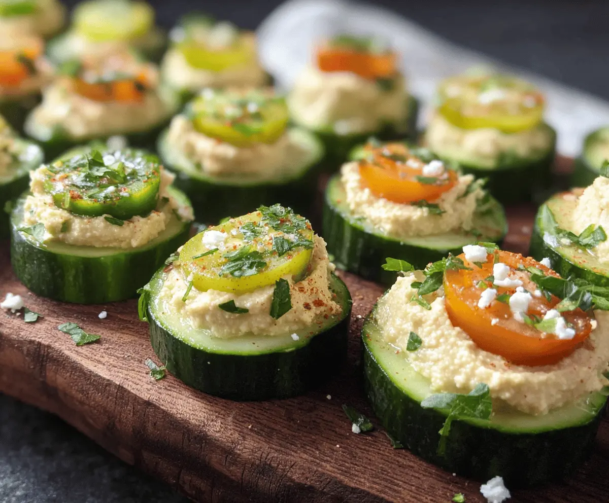 Easy Cucumber Hummus Bites Recipe