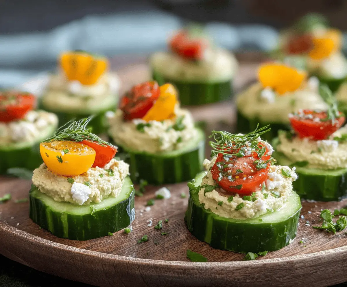 Easy Cucumber Hummus Bites Recipe