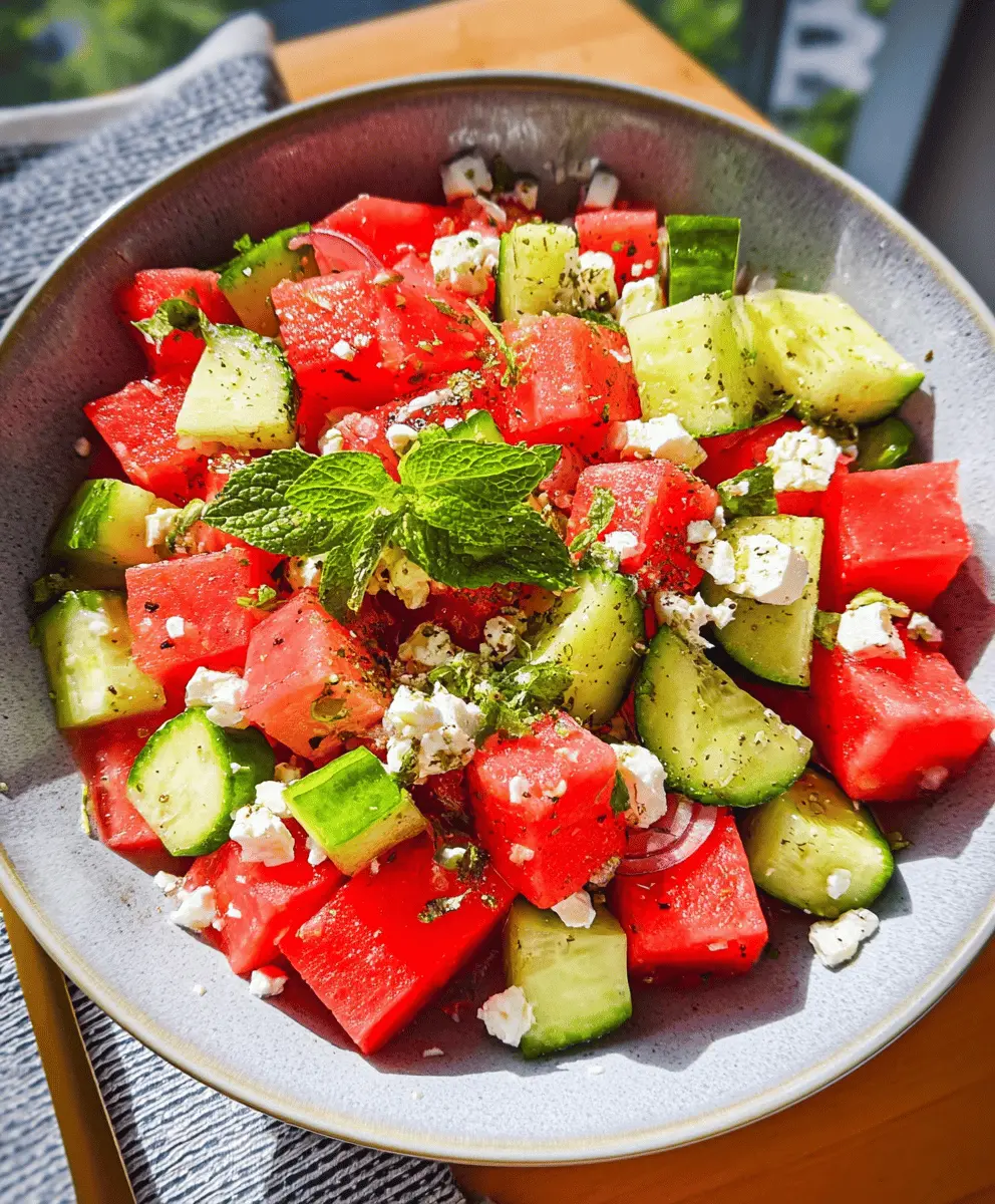 Easy Fresh Watermelon Feta Salad Recipe