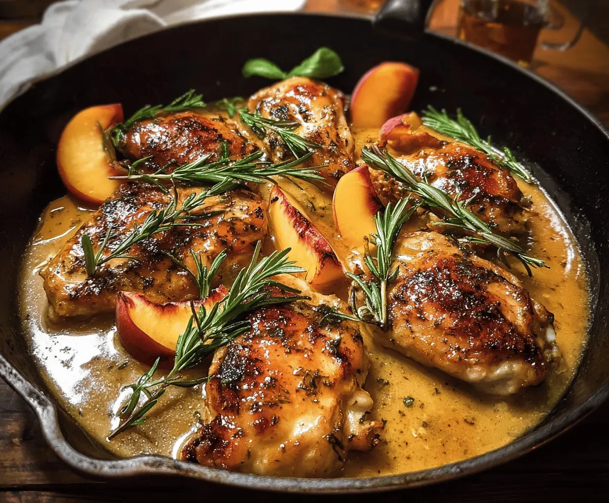 Easy Rosemary Peach Chicken in White Wine Sauce