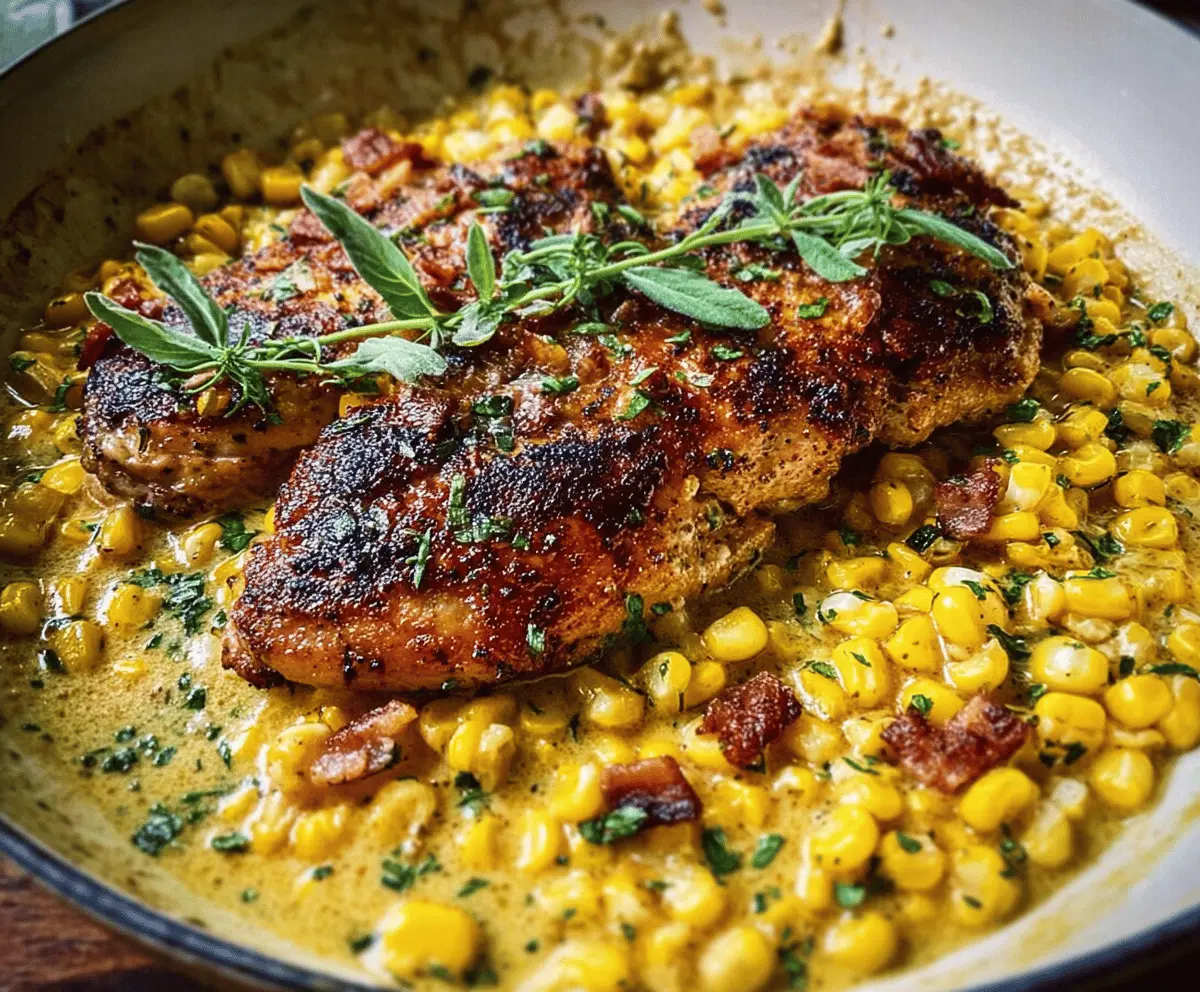 Easy Garlic Butter Creamed Corn Chicken Recipe