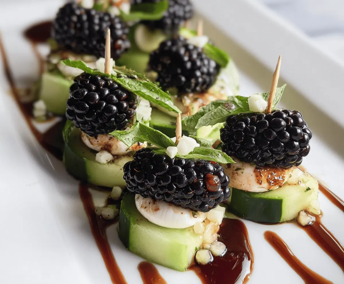 Easy Blackberry Cucumber Caprese Bites Recipe