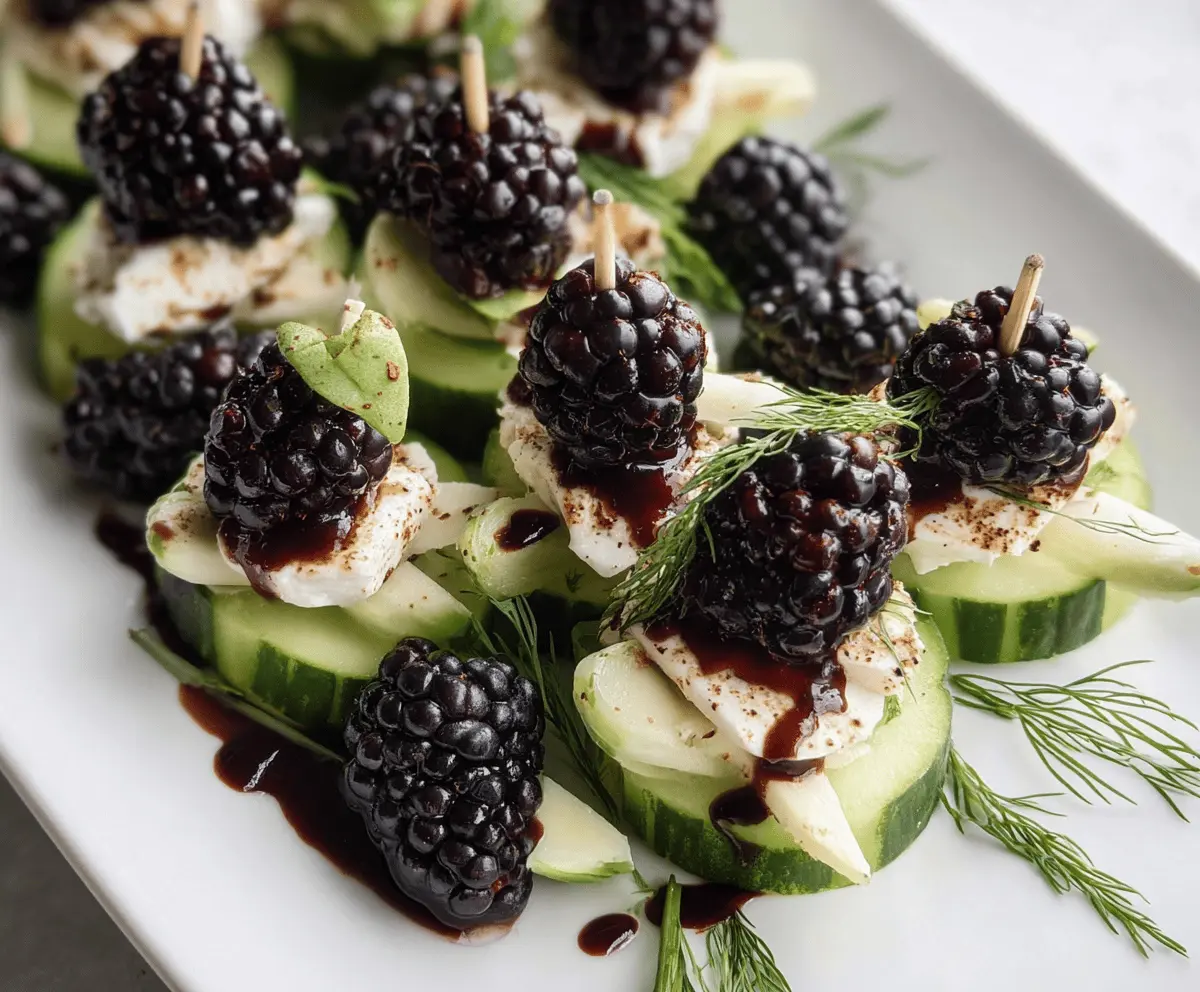 Easy Blackberry Cucumber Caprese Bites Recipe