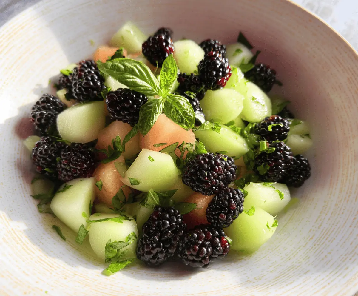 Fresh Blackberry Honeydew Salad with Basil