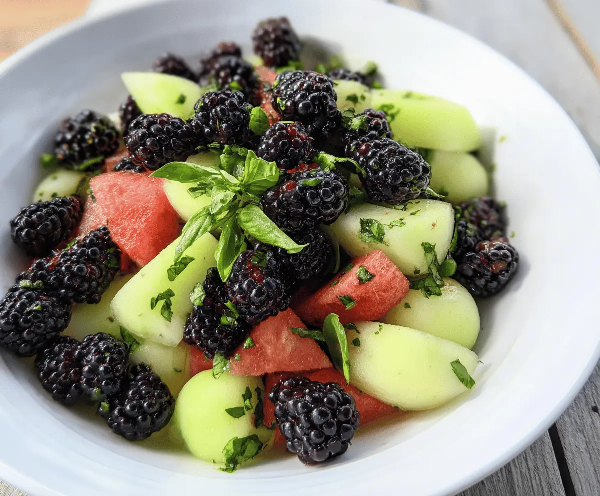 Fresh Blackberry Honeydew Salad with Basil