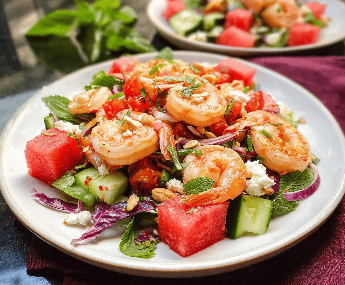 Easy Spicy Watermelon Shrimp Salad Recipe