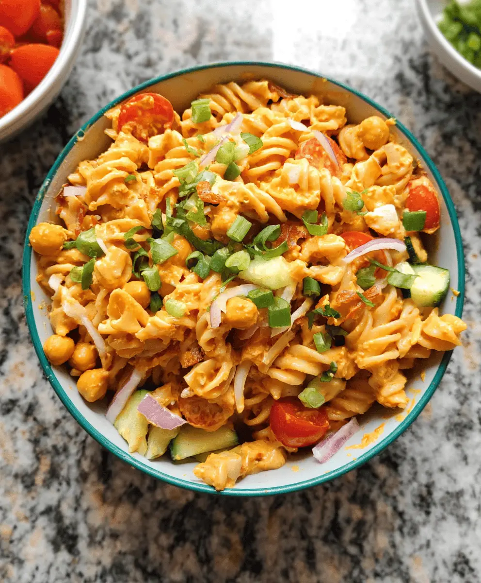 Easy Buffalo Chickpea Pasta Salad Recipe