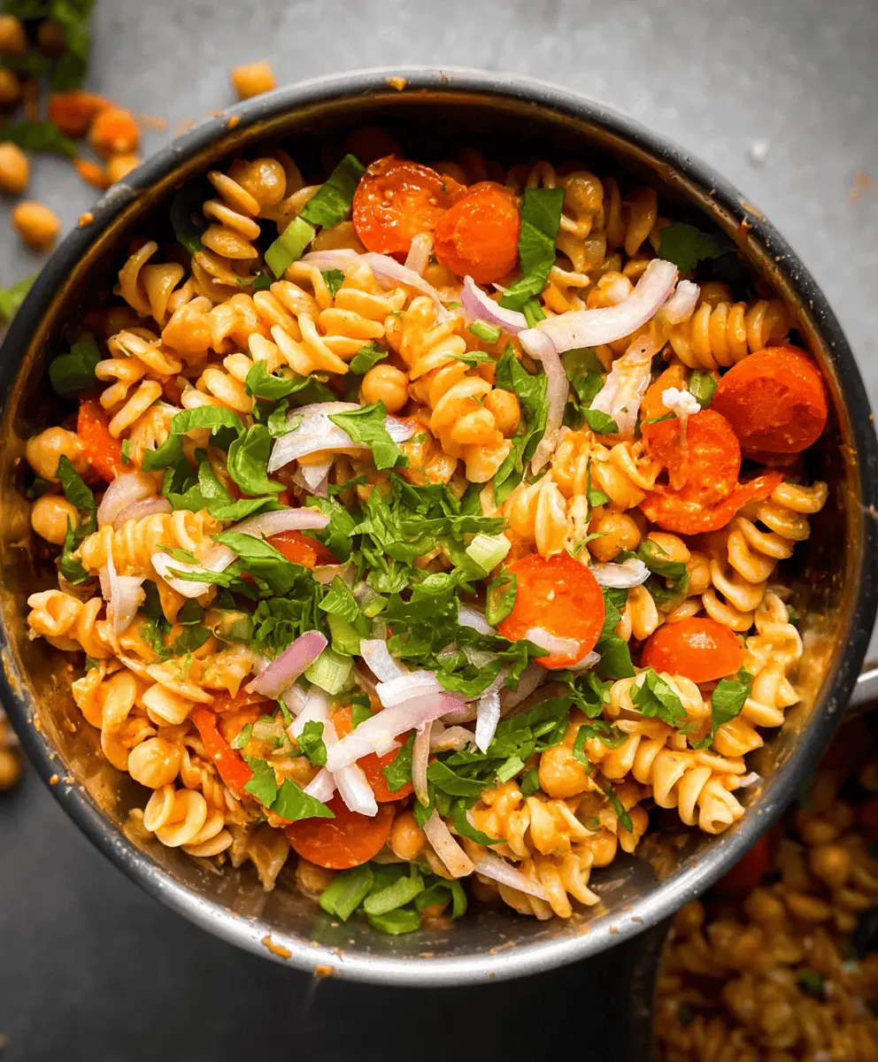 Easy Buffalo Chickpea Pasta Salad Recipe