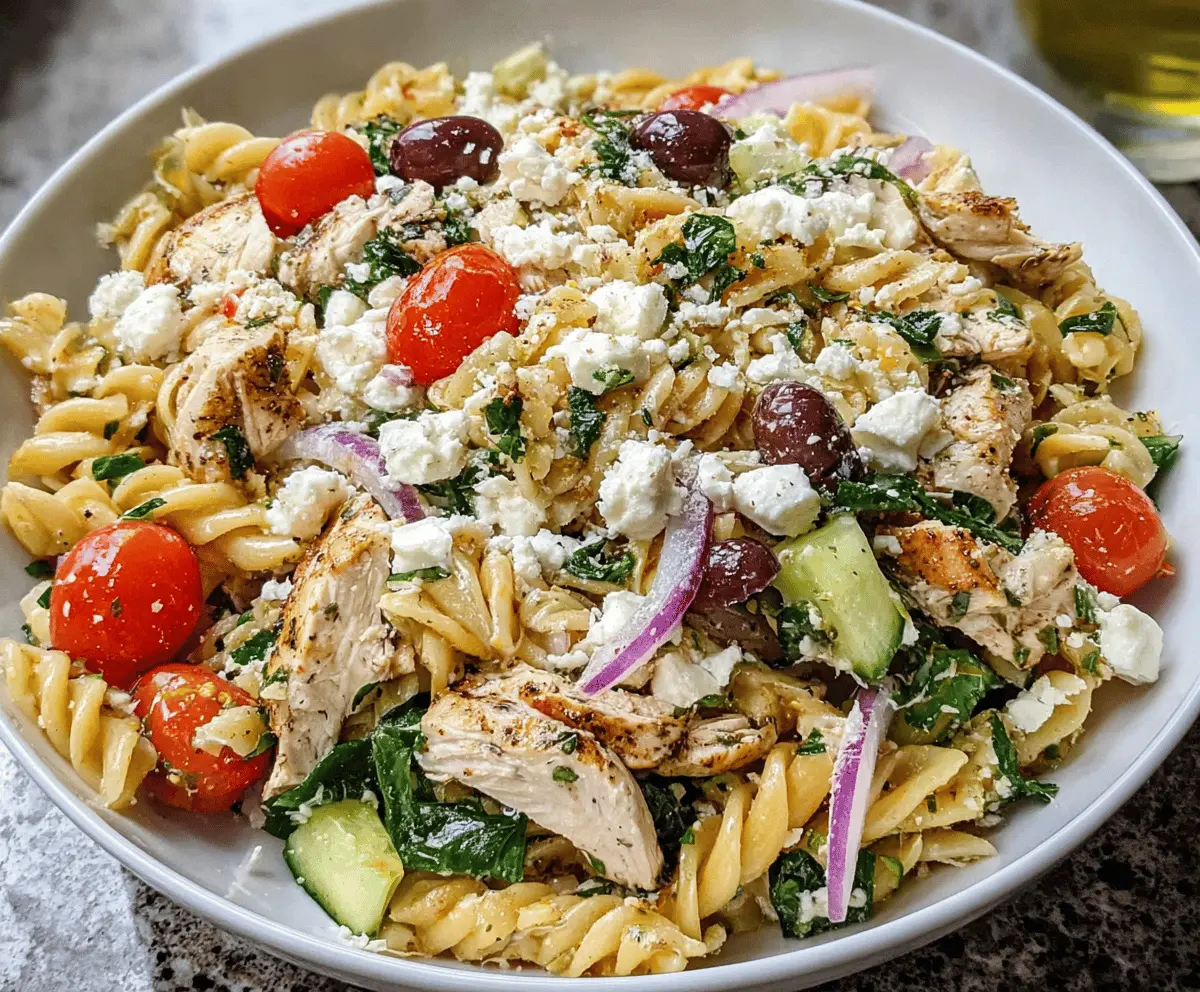 Easy Mediterranean Chicken Pasta Salad Recipe