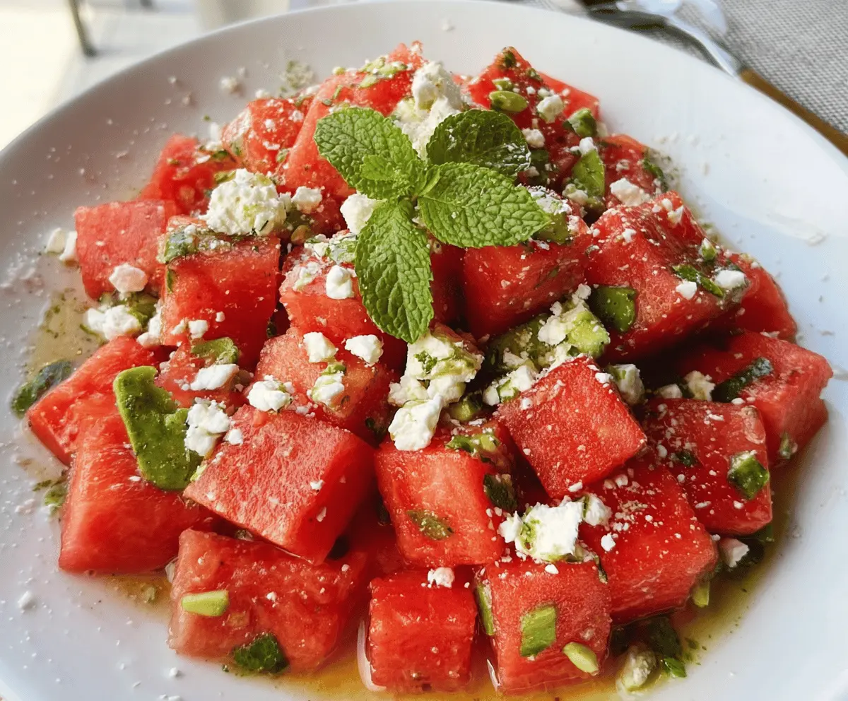 Easy Fresh Watermelon Salad with Feta Cheese