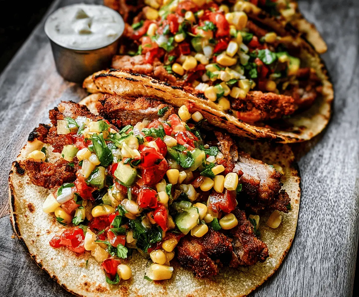 Easy Crispy Pork Tenderloin Tacos With Fresh Corn Salsa