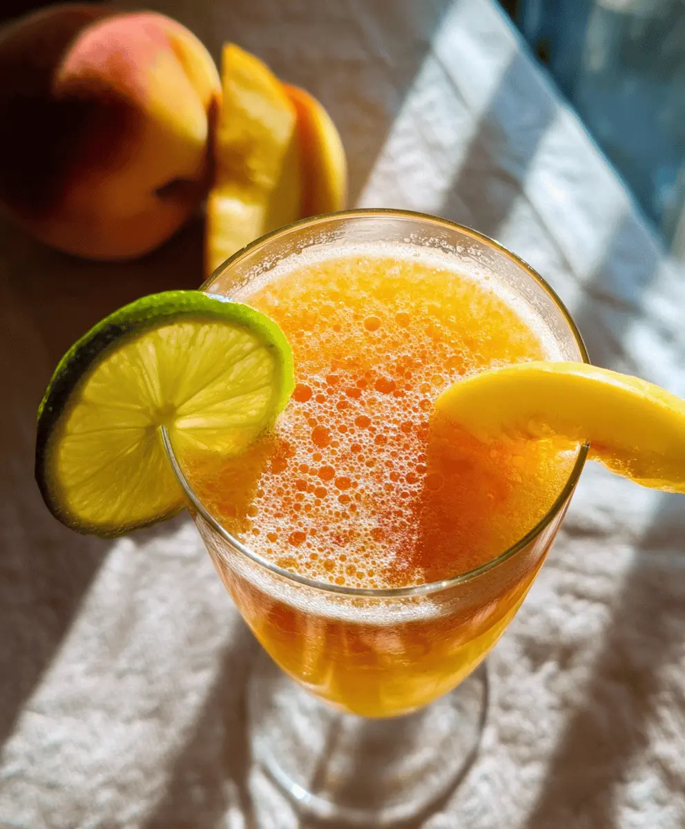 Easy Peach Bellini Mocktail Recipe