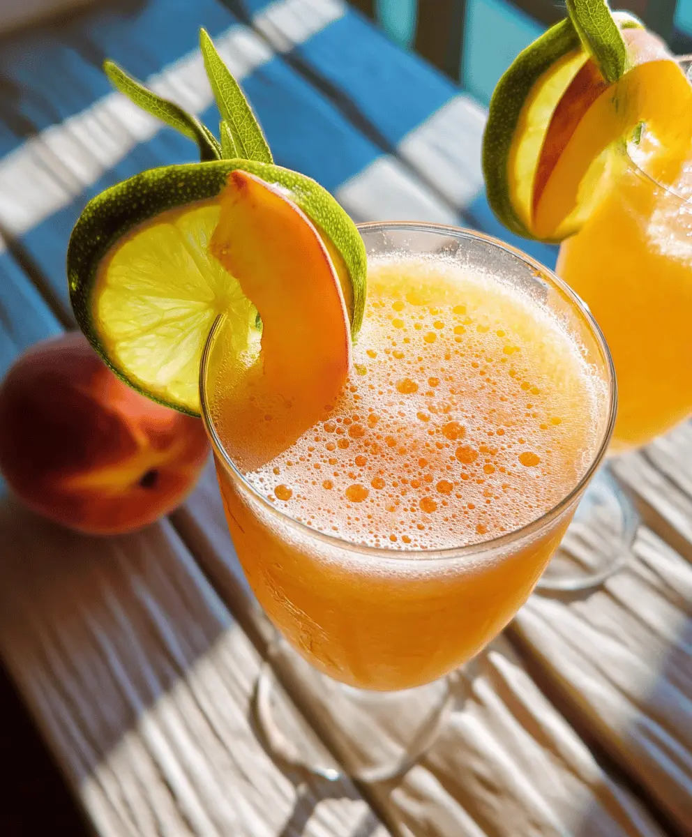 Easy Peach Bellini Mocktail Recipe