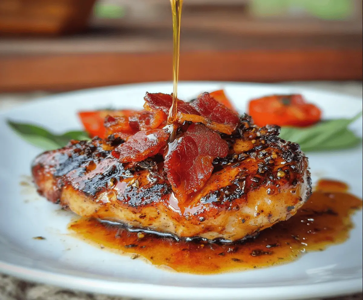 Easy Grilled Chicken with Spicy Honey Bacon Glaze