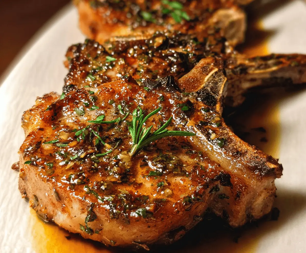 Easy Bone-In Pork Chops in Garlic Herb Wine Sauce