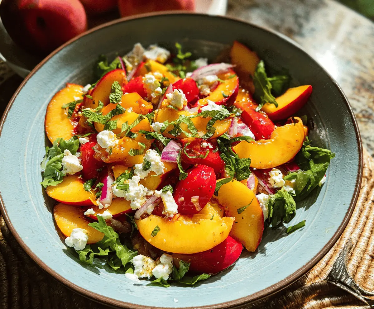 Easy Peach Feta Salad with Fresh Herbs