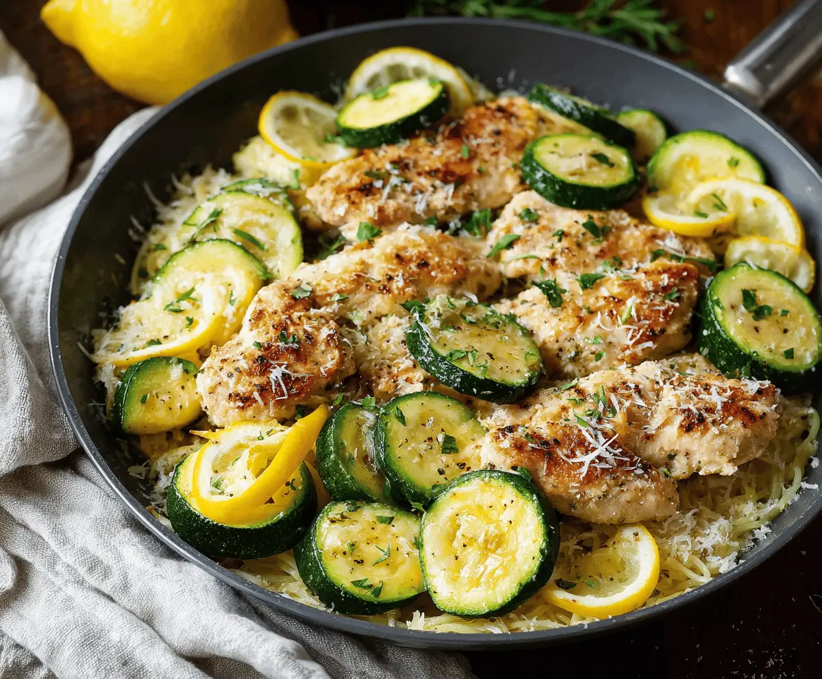 Easy Skillet Lemon Parmesan Chicken with Zucchini