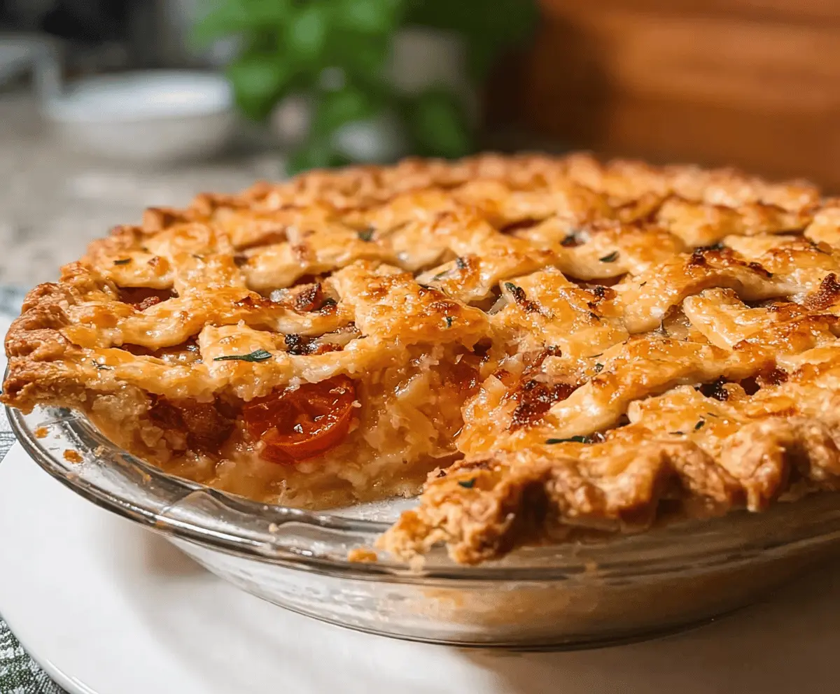 Easy Homemade Bacon Tomato Onion Pie Recipe