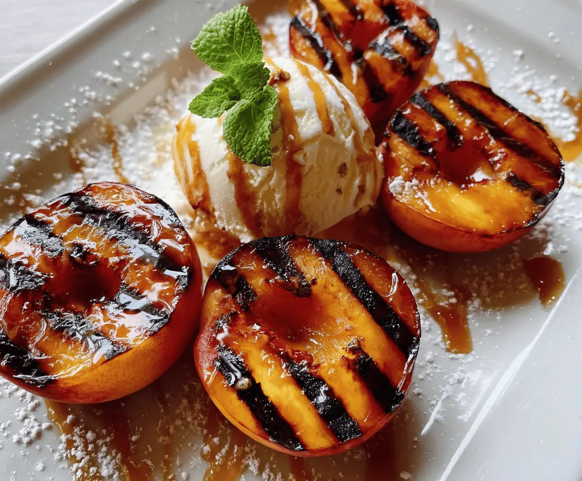 Easy Grilled Peaches With Creamy Vanilla Ice Cream