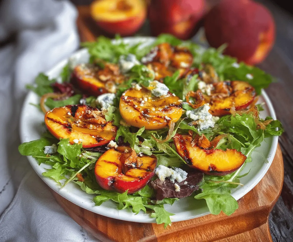 Easy Summer Grilled Peach Salad with Honey Vinaigrette