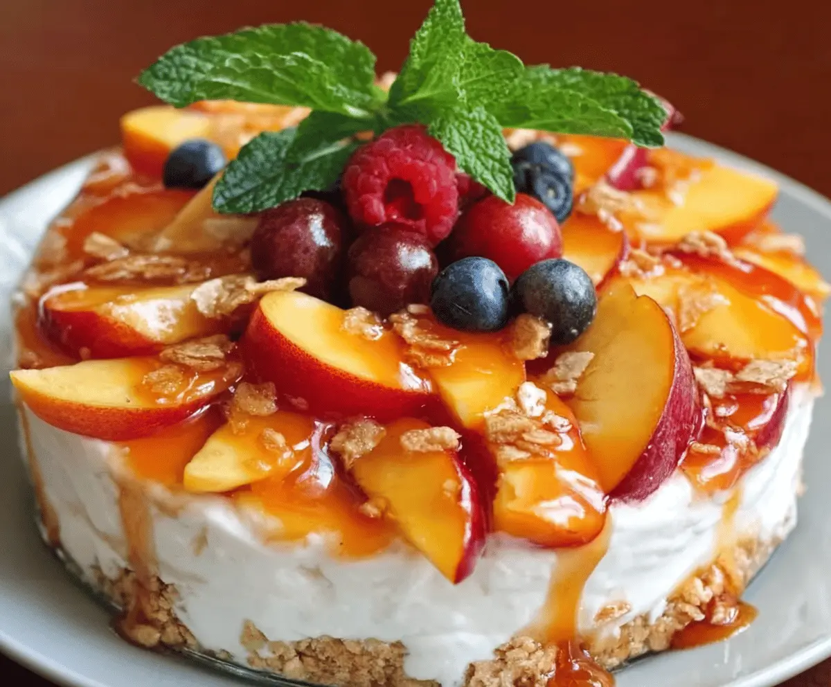 Easy Peach Cobbler Cheesecake Fruit Salad Recipe