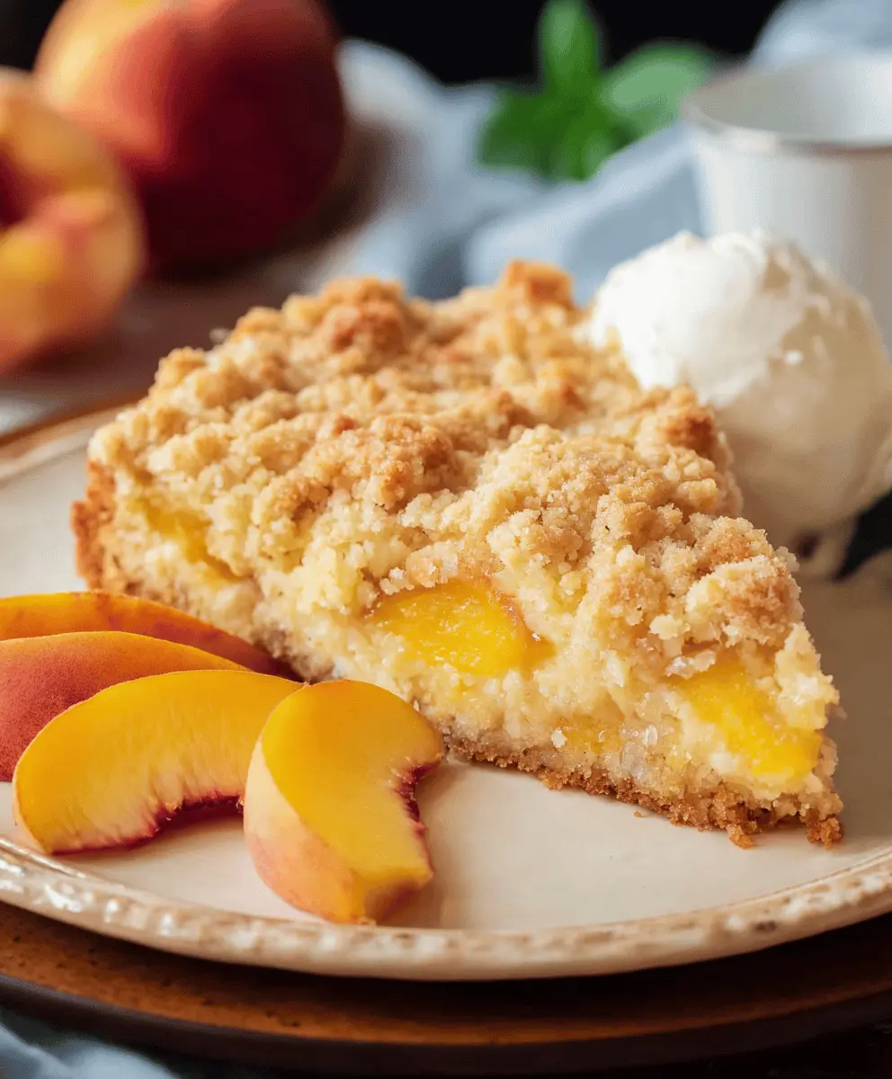 Easy Italian Peach Crumb Cake Recipe