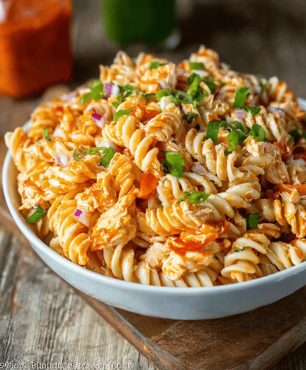 Easy Buffalo Chicken Pasta Salad Recipe