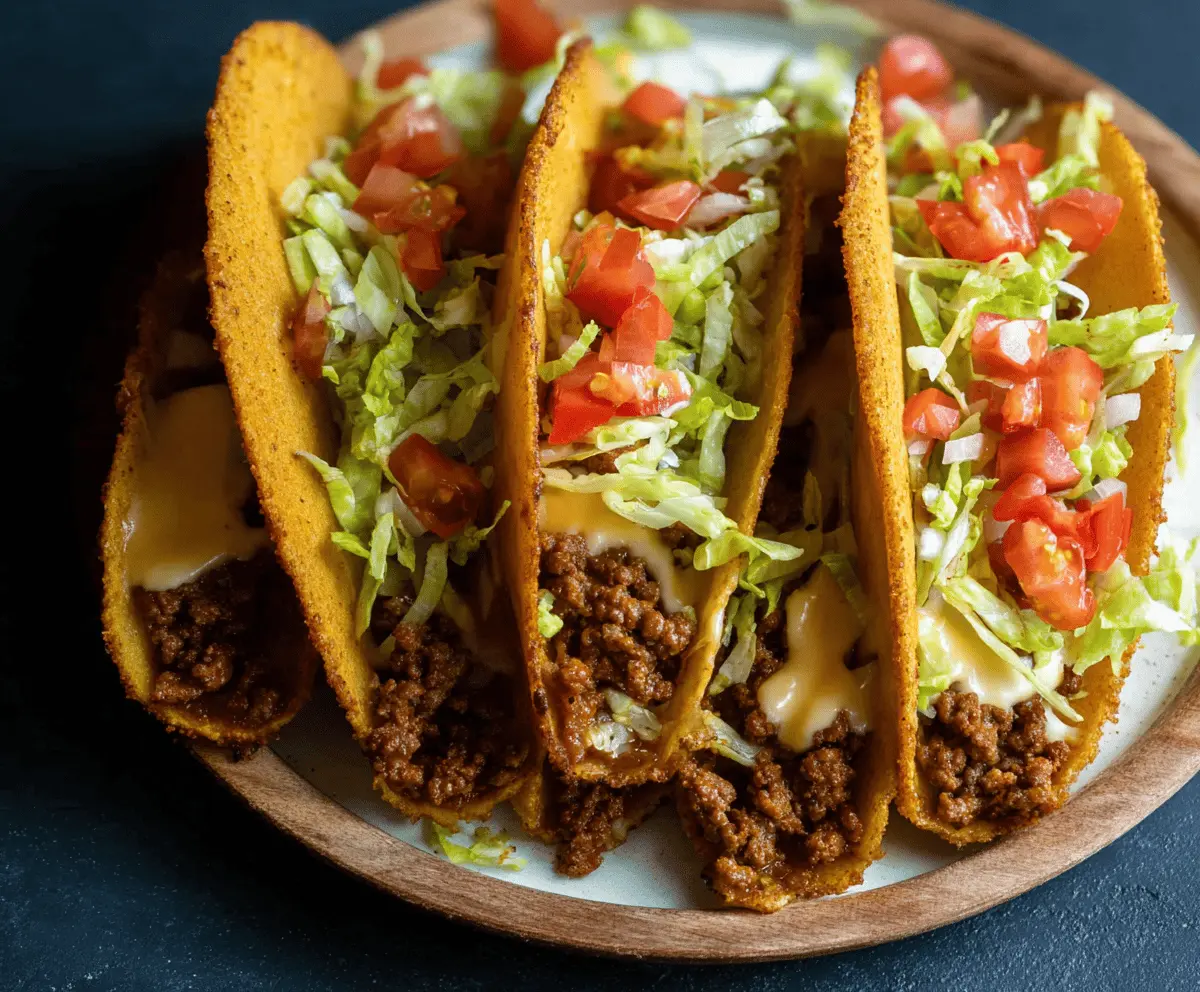 Easy Crispy Cheesy Ground Beef Tacos