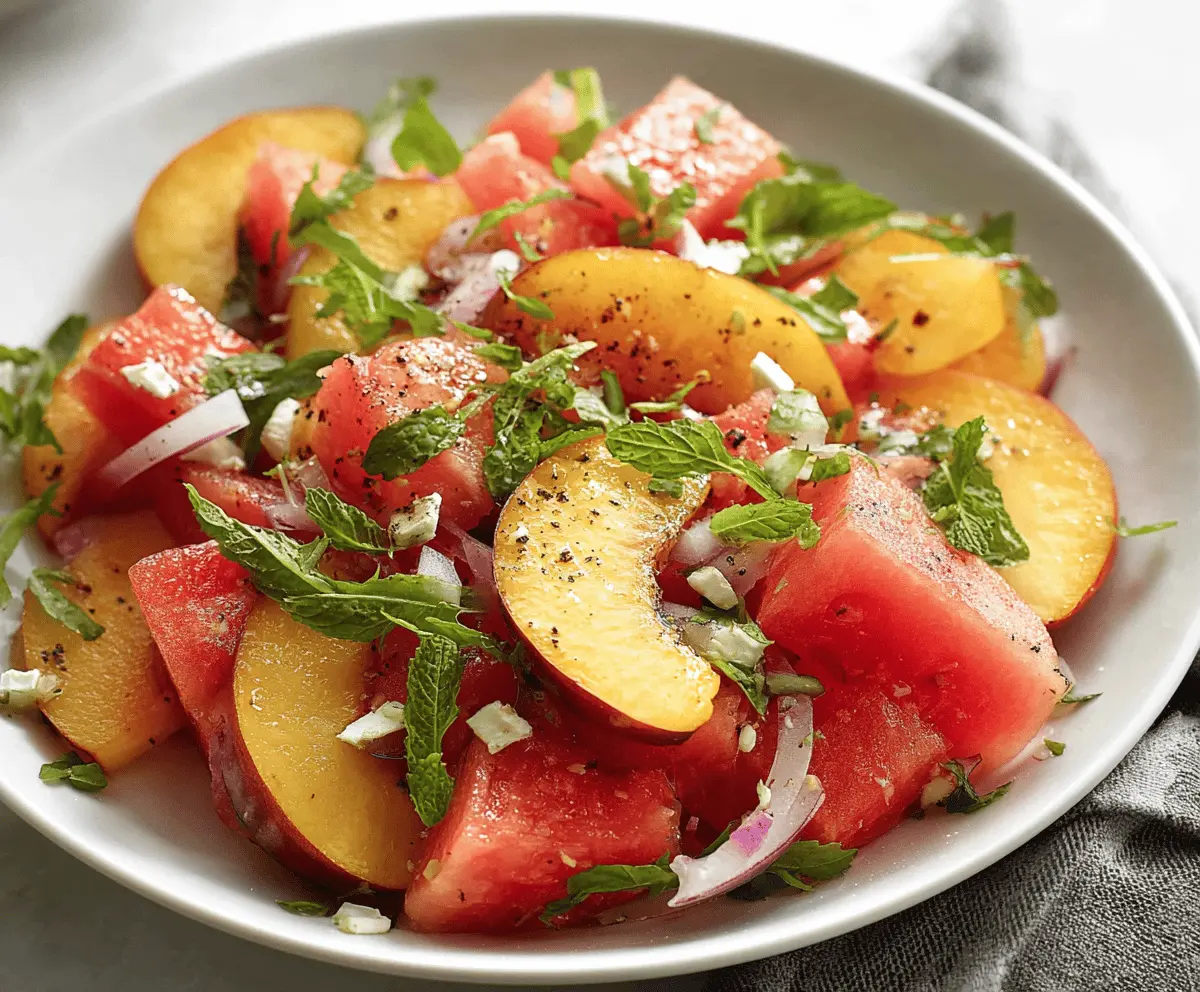 Refreshing Peach Watermelon Salad Recipe