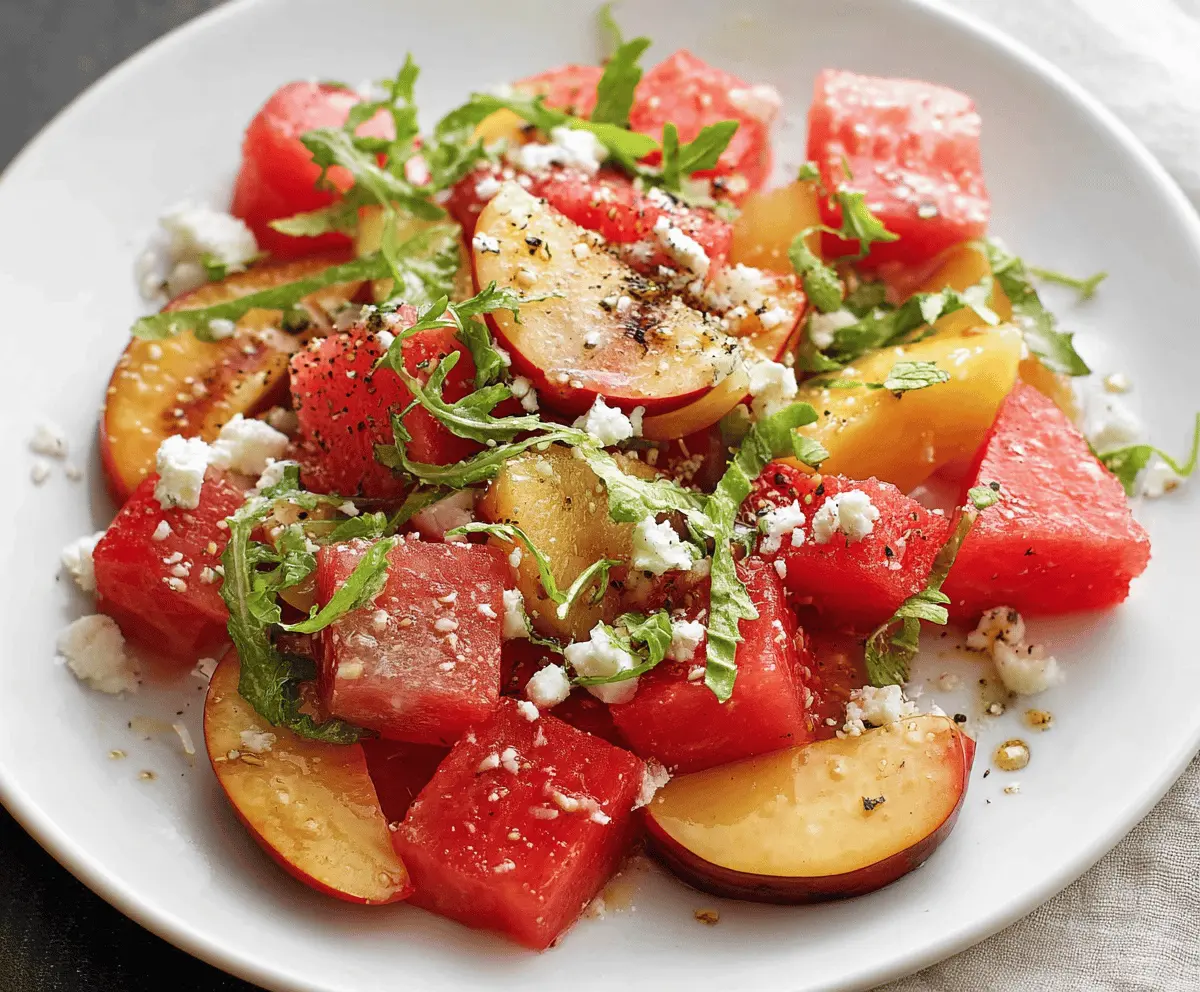 Refreshing Peach Watermelon Salad Recipe