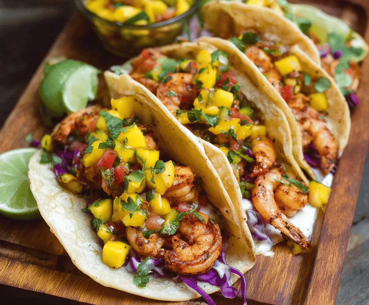 Spicy Shrimp Tacos With Fresh Mango Salsa