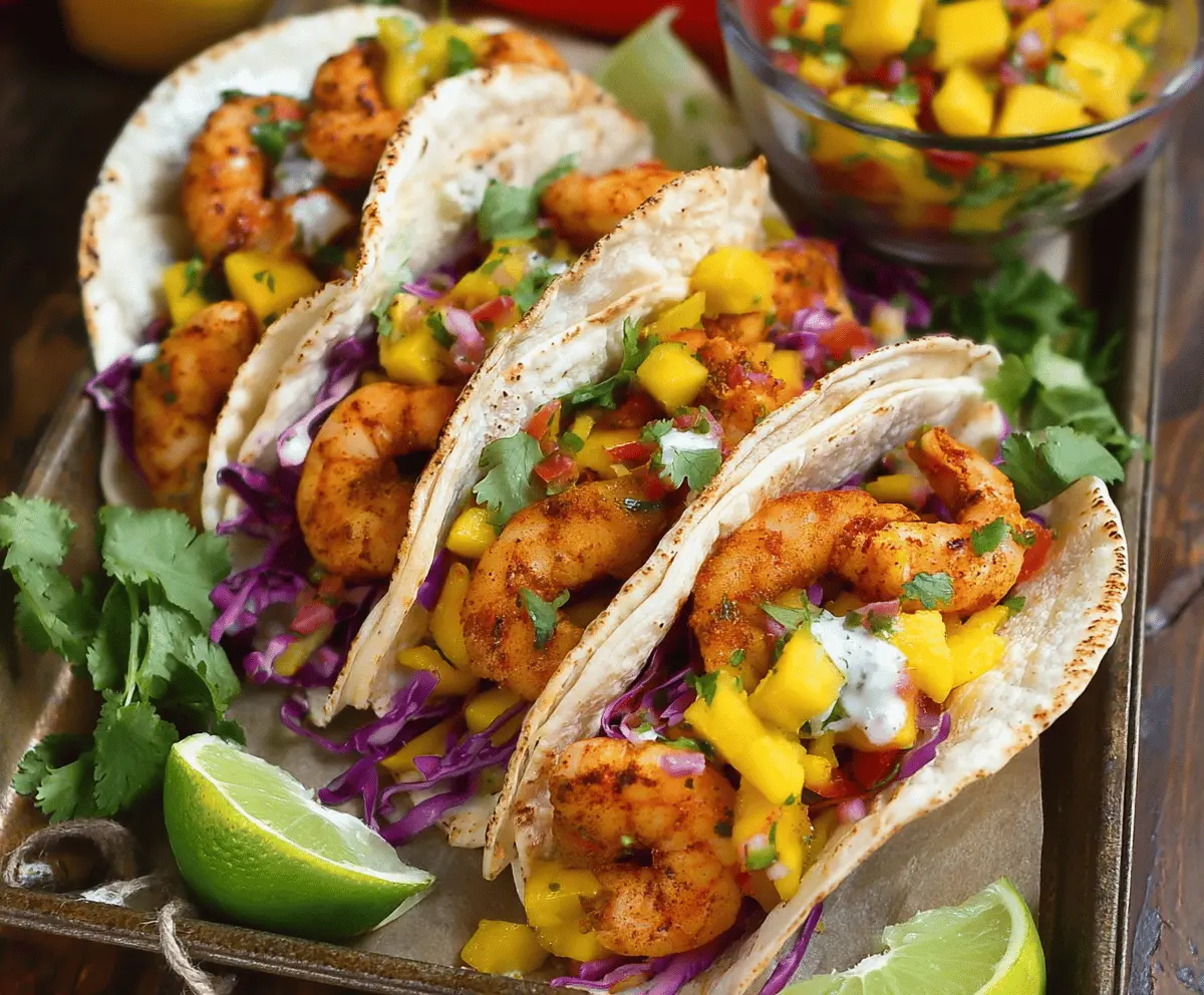 Spicy Shrimp Tacos With Fresh Mango Salsa
