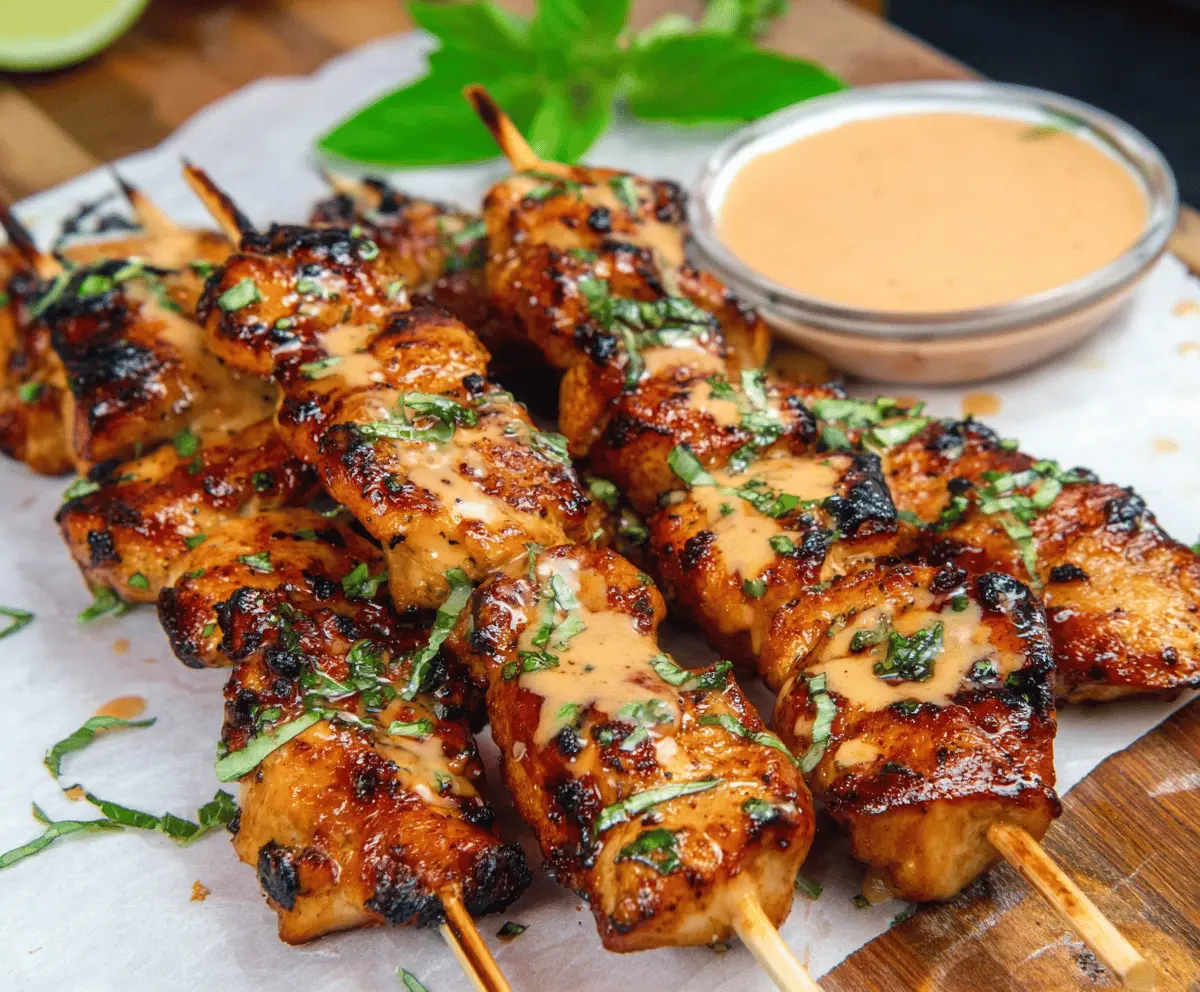 Quick and Easy Bang Bang Chicken Skewers