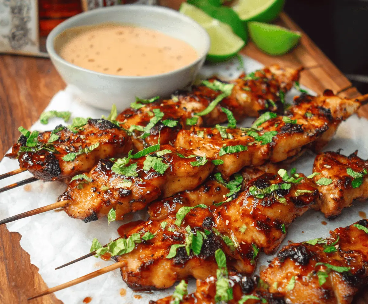 Quick and Easy Bang Bang Chicken Skewers