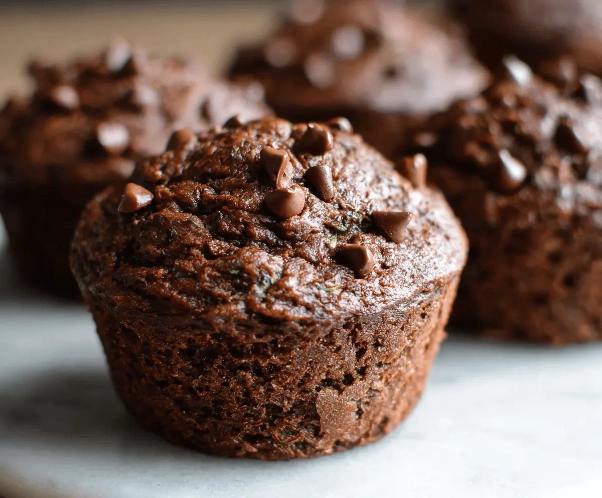 Healthy Moist Chocolate Zucchini Muffins Recipe