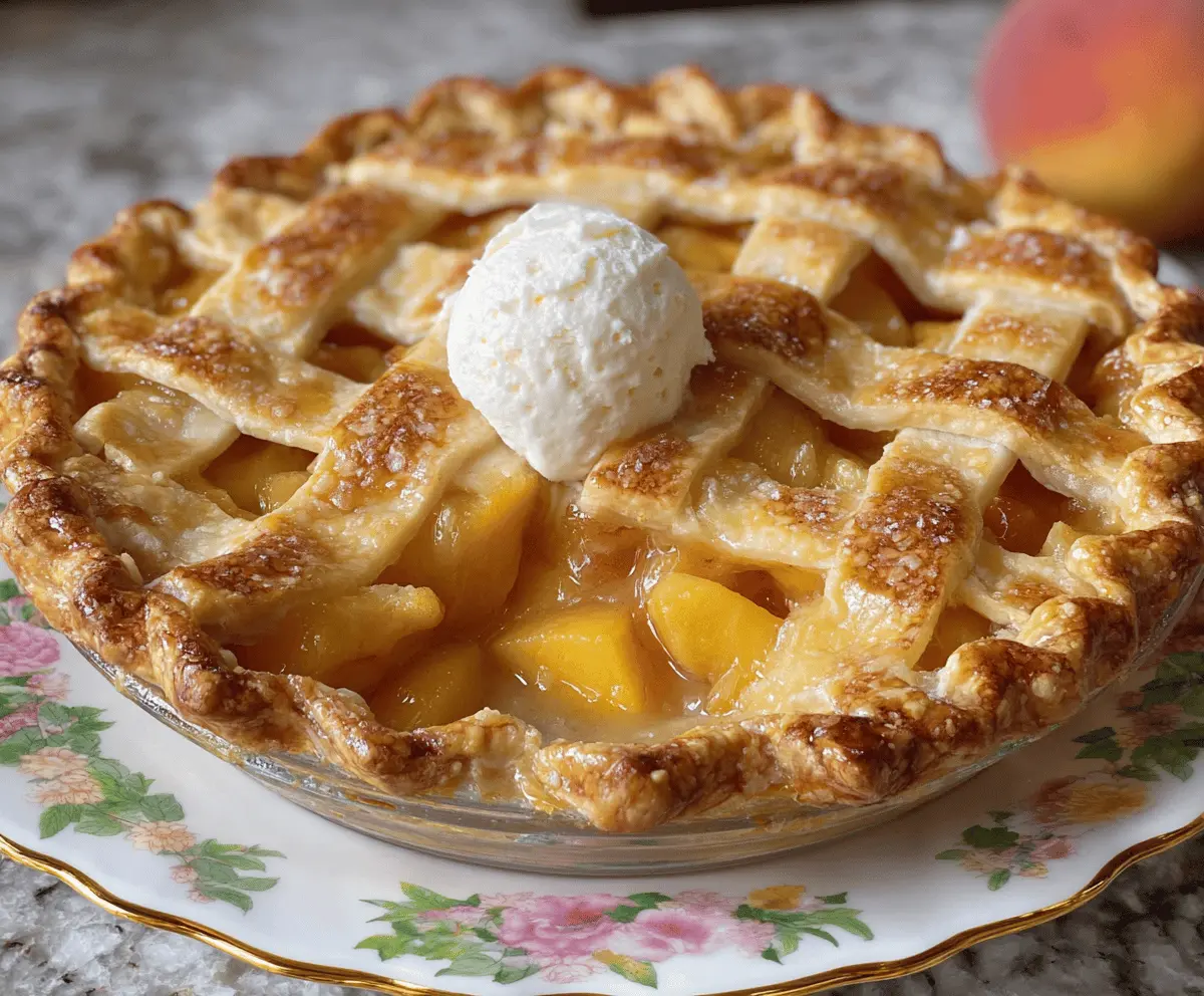 Classic Homemade Peach Pie Recipe with Fresh Peaches