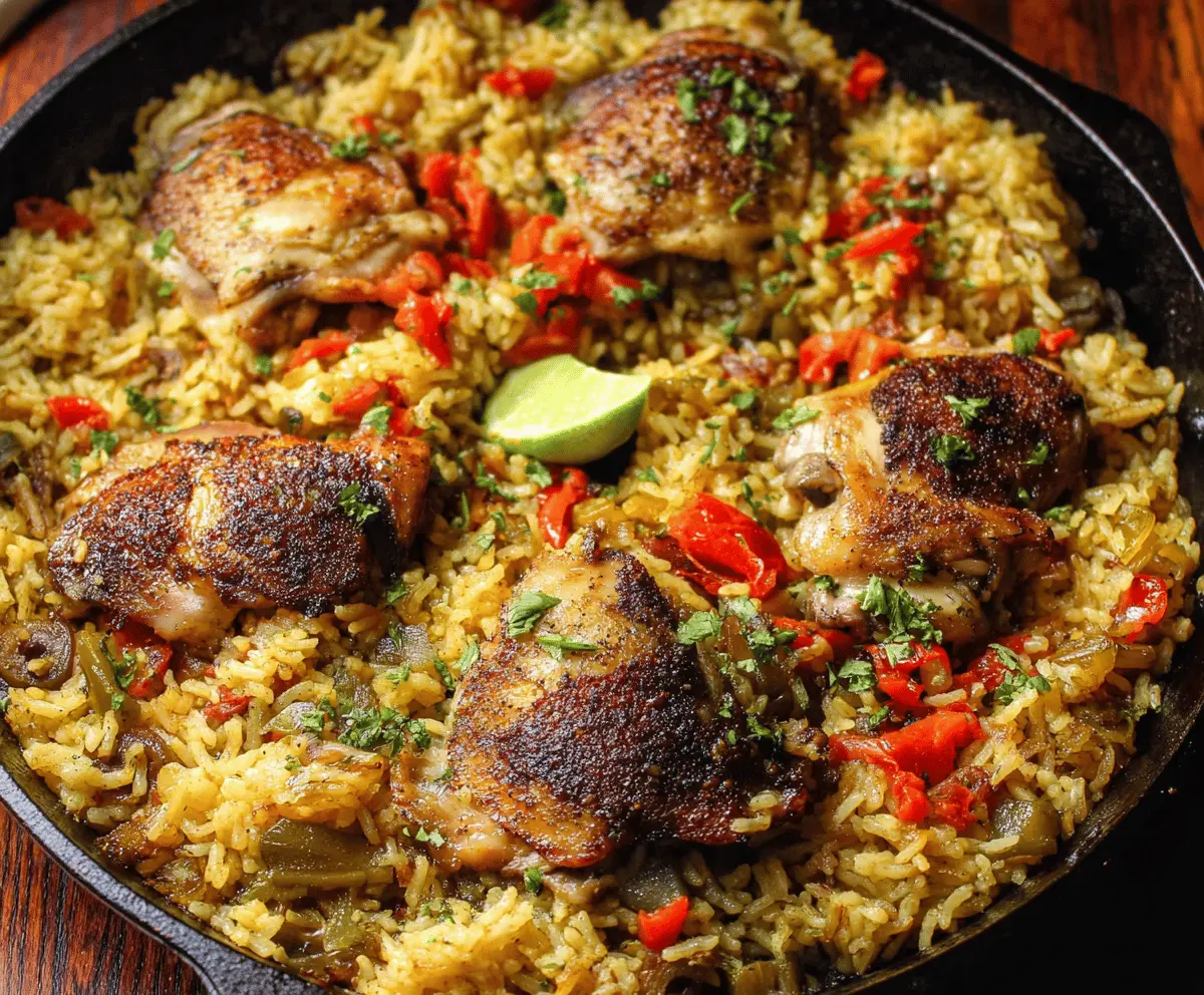 Easy Caribbean Chicken and Rice One-Pan Meal