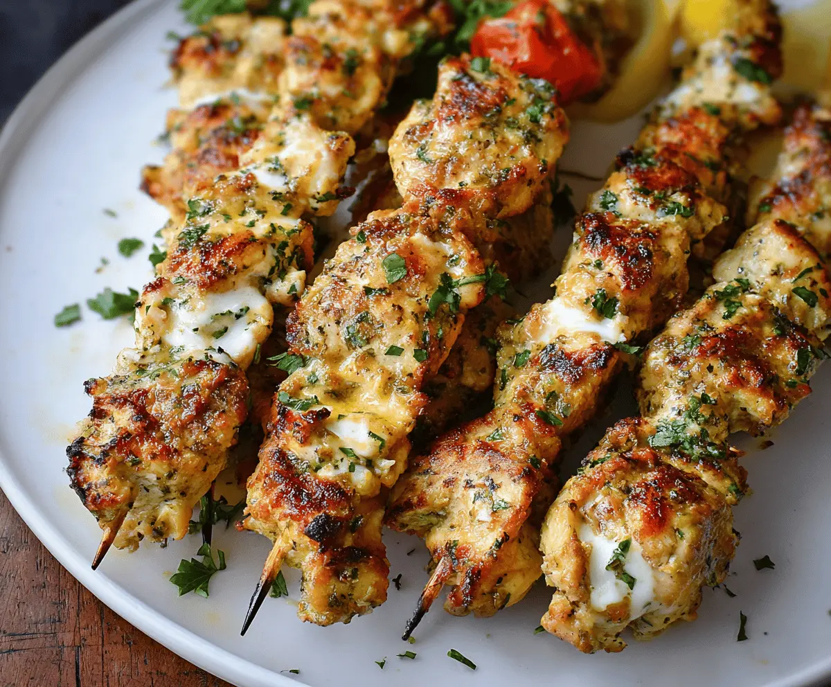 Juicy Garlic Parmesan Chicken Kebabs Recipe