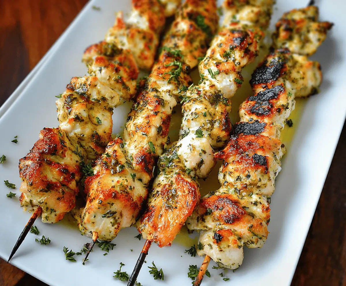 Juicy Garlic Parmesan Chicken Kebabs Recipe
