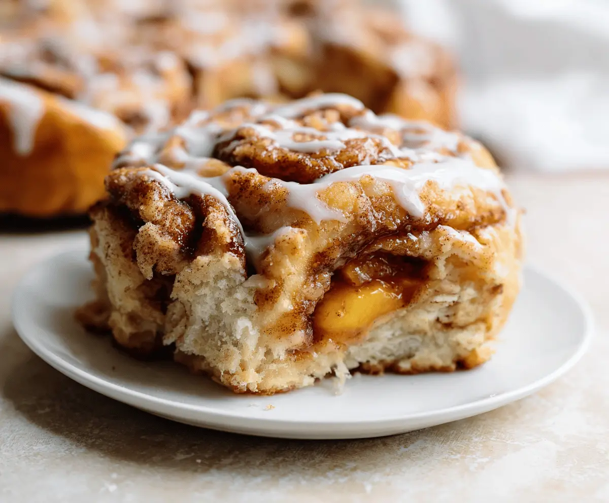 Easy Peach Cobbler Cinnamon Rolls Recipe
