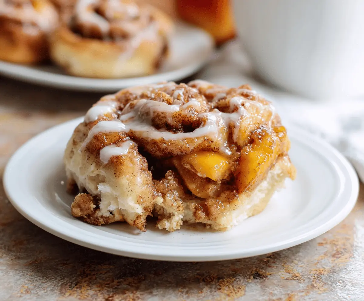 Easy Peach Cobbler Cinnamon Rolls Recipe