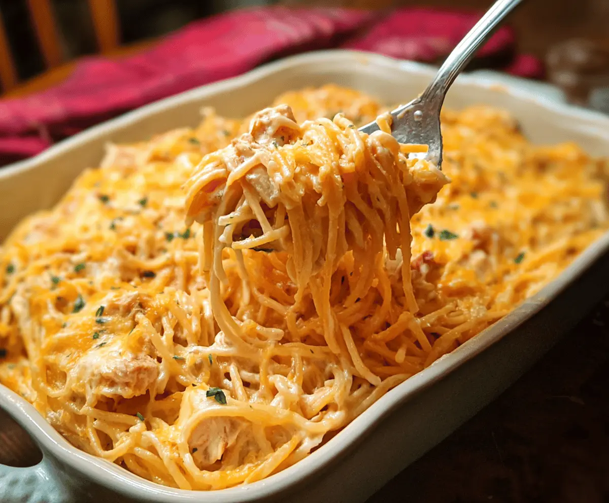Cheesy Velveeta Chicken Spaghetti Recipe
