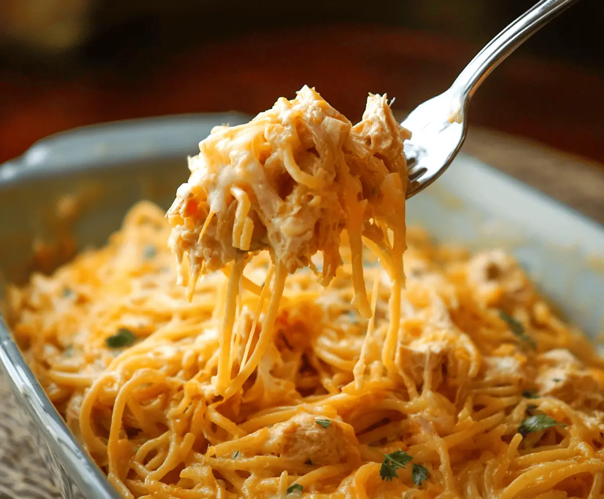 Cheesy Velveeta Chicken Spaghetti Recipe