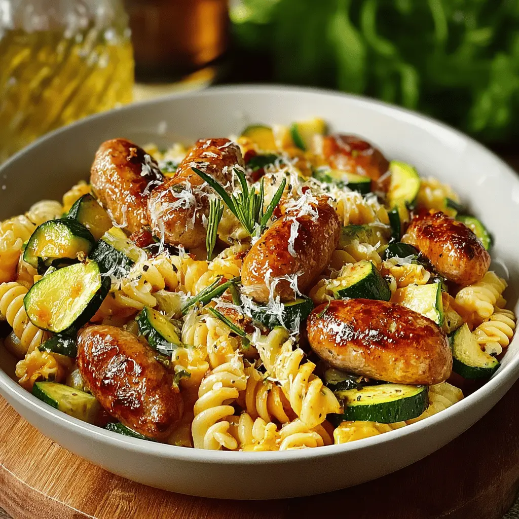 Easy Chicken Sausage Pasta with Zucchini