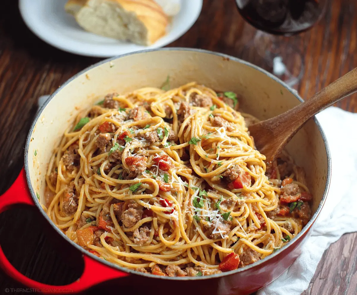 Creamy One-Pot Spaghetti with Italian Sausage