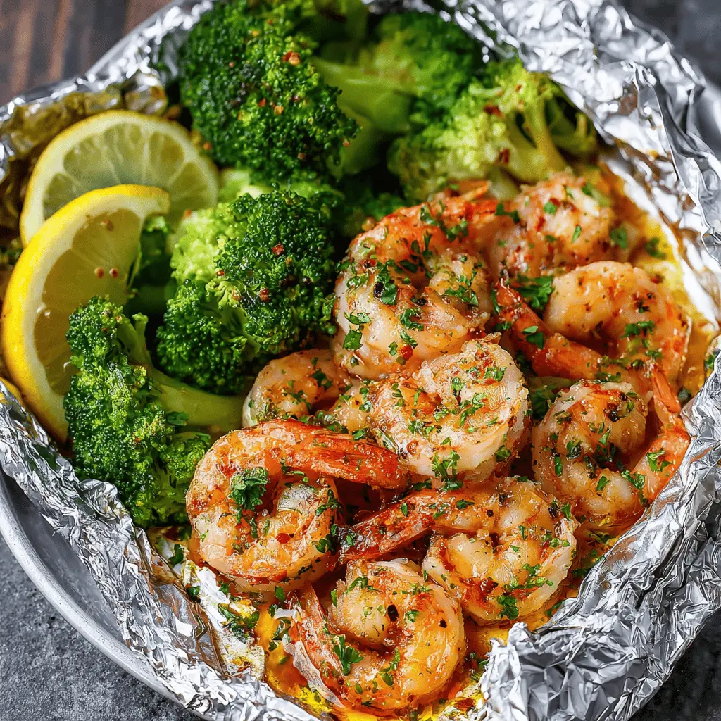 Easy Baked Shrimp and Broccoli Foil Packs