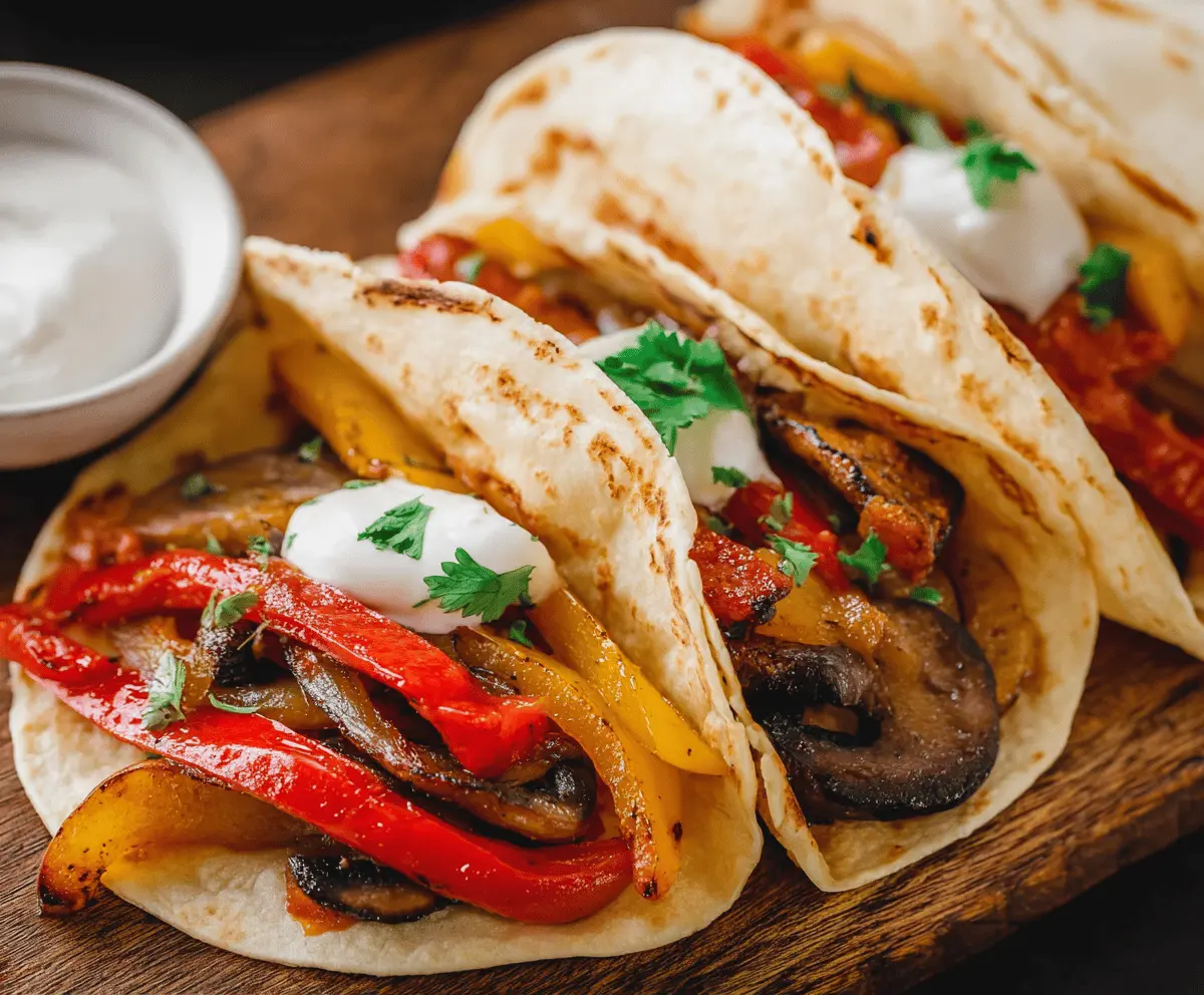 Easy Vegan Fajitas with Colorful Peppers