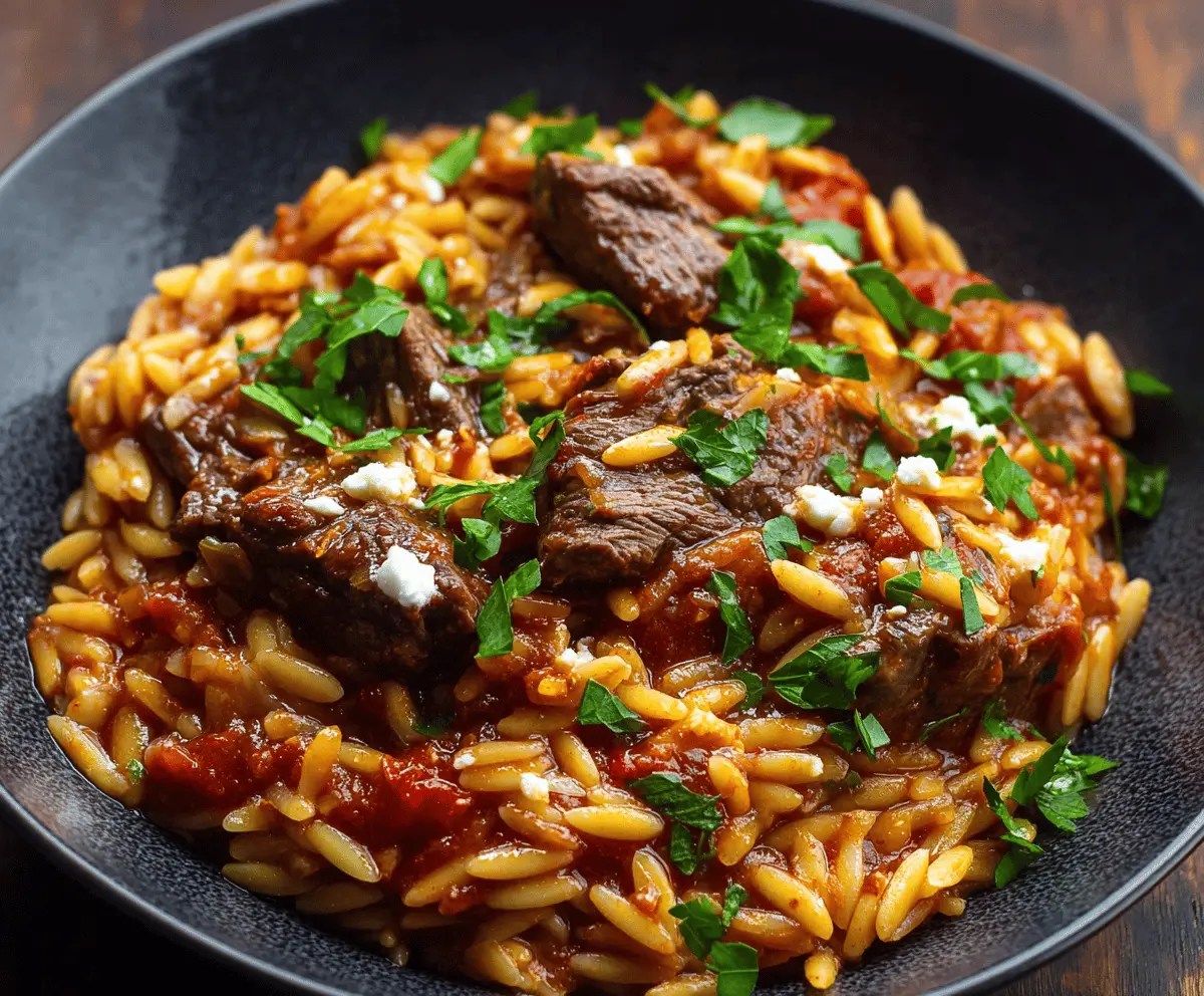 Hearty Beef Giouvetsi with Tender Orzo