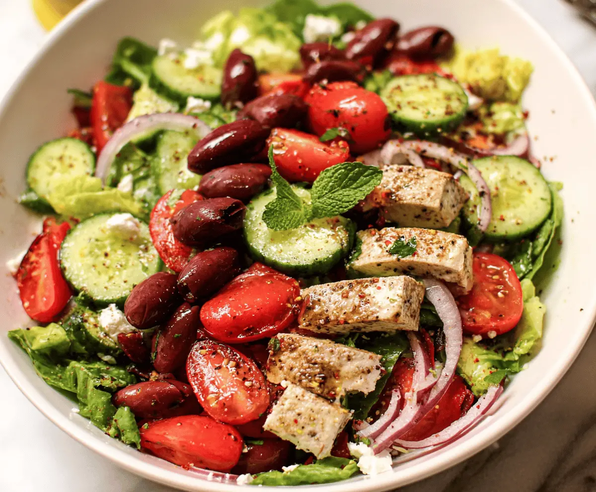 Fresh Mediterranean Salad Recipe with Feta and Olives