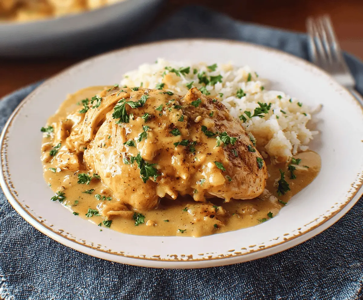Easy Crockpot Chicken and Creamy Gravy Recipe